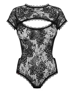 Czarne, koronkowe body