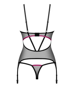 Czarny gorset i stringi