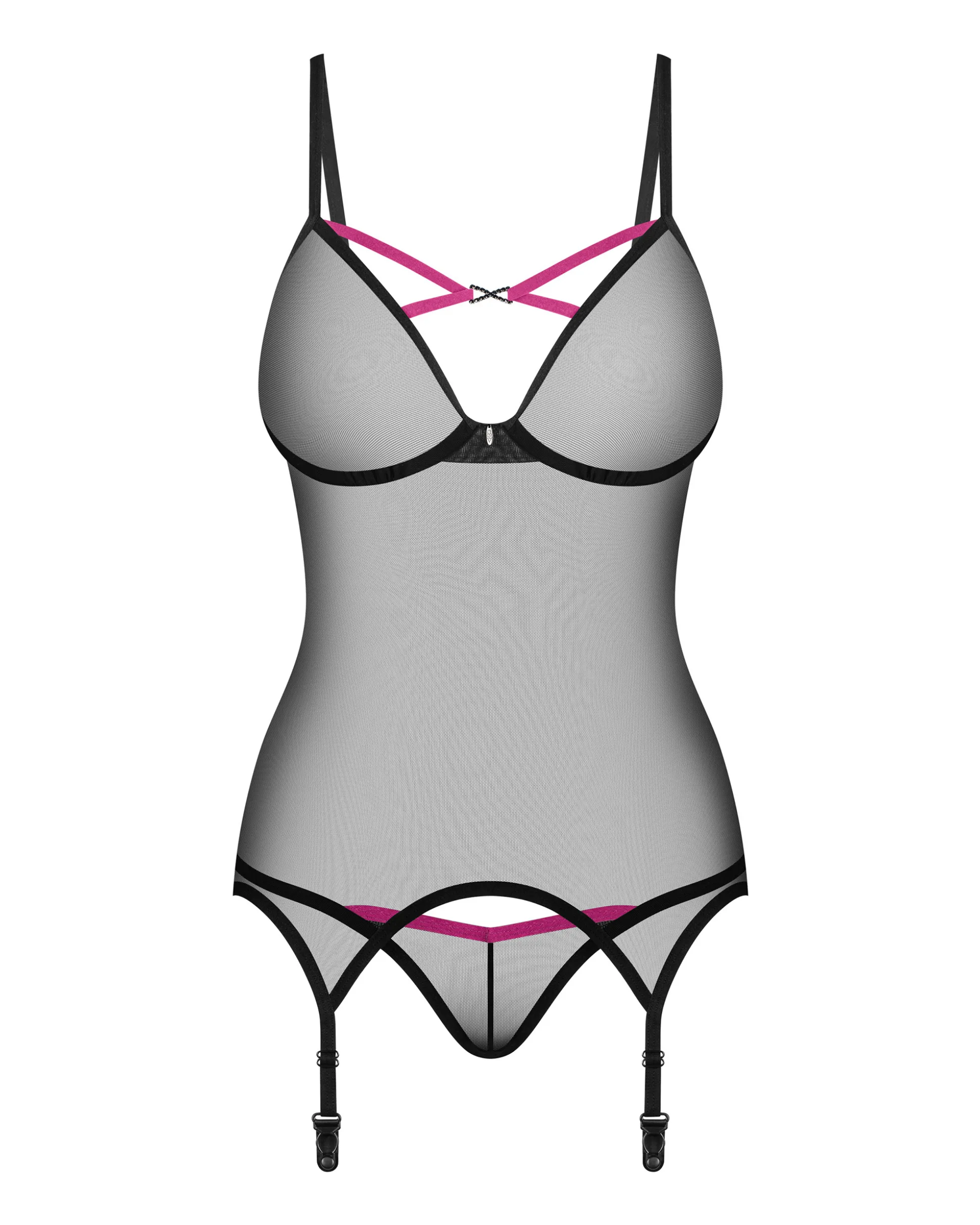 Czarny gorset i stringi