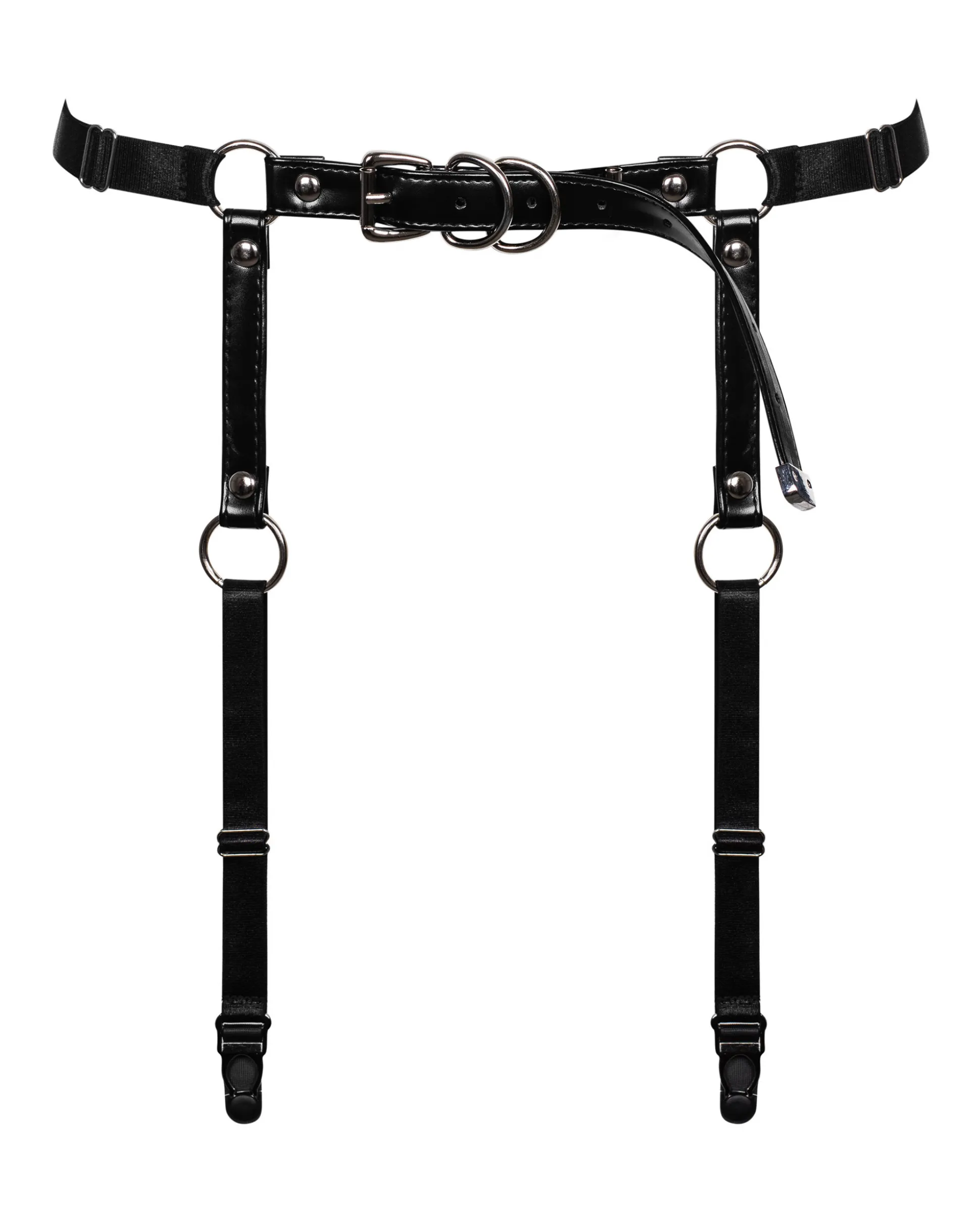 Czarny pas do pończoch harness