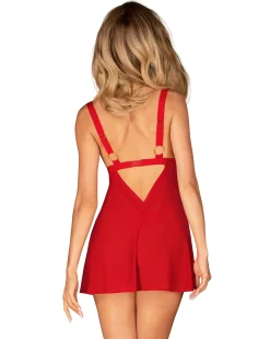Czerwona babydoll i stringi