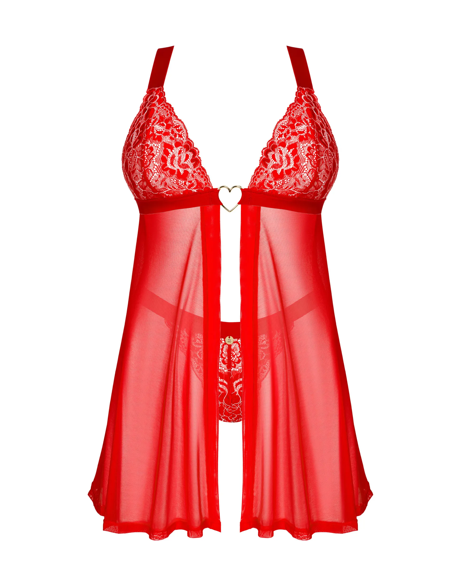 Czerwona babydoll i stringi