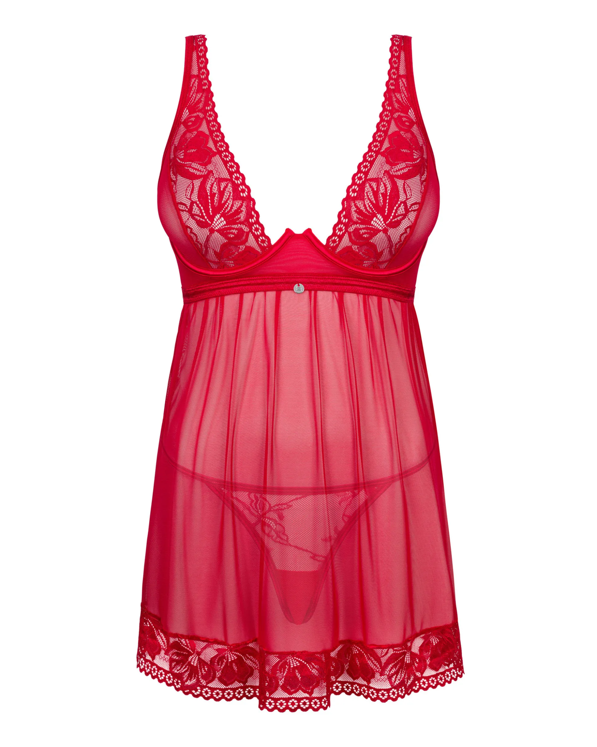 Czerwona babydoll i stringi