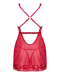 Czerwona babydoll i stringi