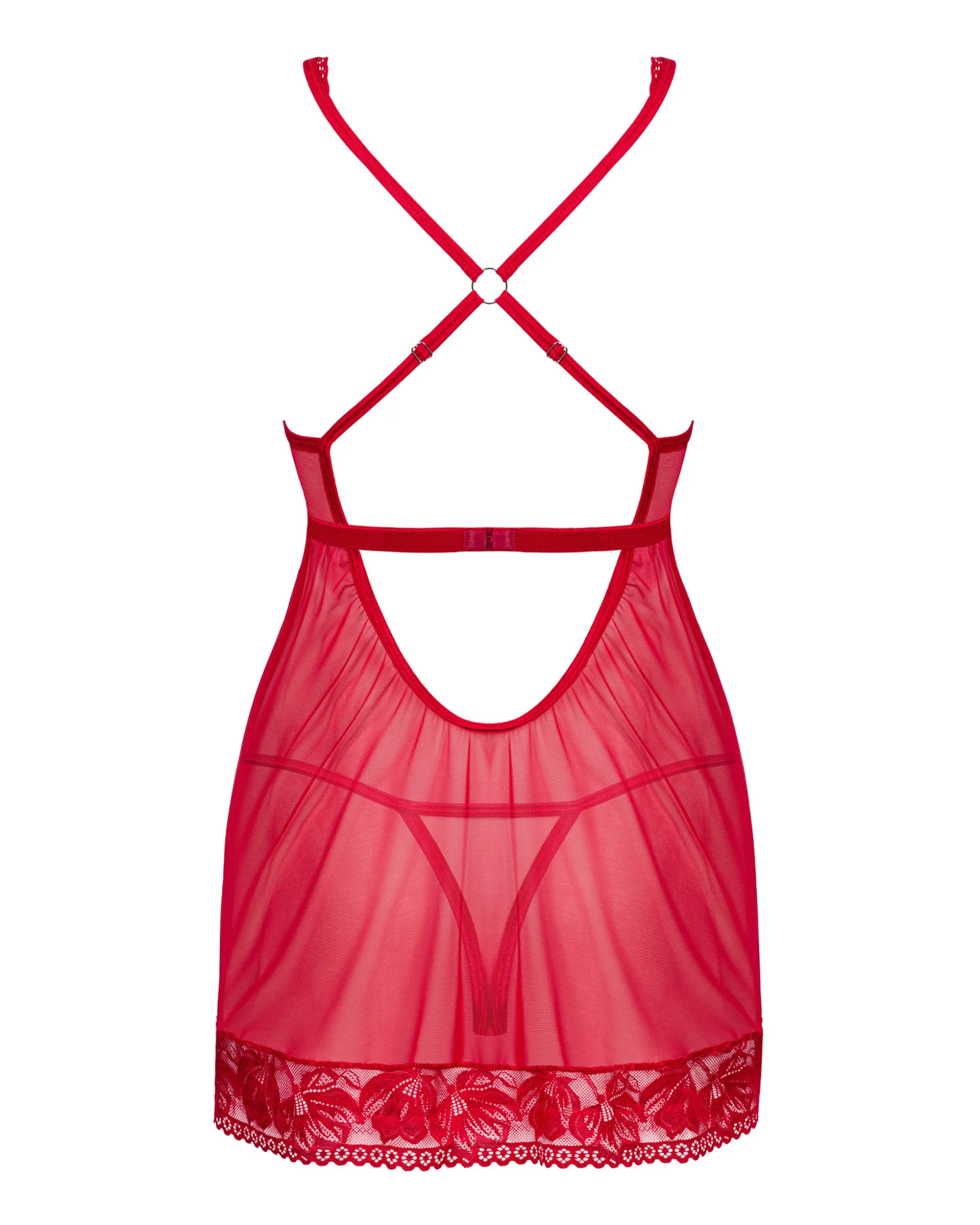 Czerwona babydoll i stringi