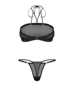 Komplet bielizny zdobiony srebrnymi ringami