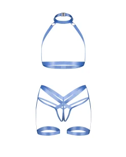 Niebieski komplet uprzęży