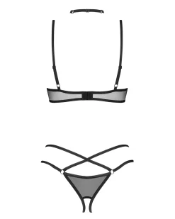 Półbiustonosz, otwarte stringi i choker