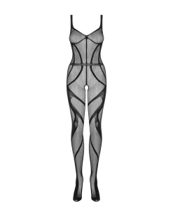 Seksowne, czarne bodystocking